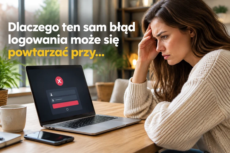 Dlaczego ten sam błąd logowania może się powtarzać przy adresie wazamba pl